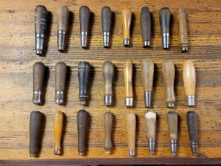 Vintage Tools Antique Chisel File Wood Handles Carpenter Woodworking Tool Set☆us