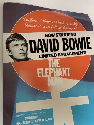 DAVID BOWIE The Elephant Man POSTER 1980 Booth Theatre Broadway NYC Vintage 2