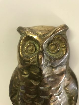 2 Vintage Brass Owl Bookends 6” Tall 3