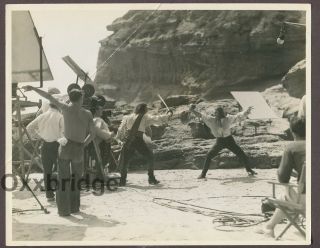 Basil Rathbone & Errol Flynn On Set Captain Blood 1935 Photo J1714