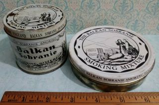 Balkan Sobranie Smoking Mixture Vintage Rare Size 2 Oz & 1 3/4 Oz Tins Contents