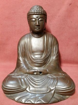 Large Antique Japanese Asian Bronze Buddha Sculpture 2