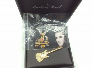 Fantastic Rare Vintage Elvis Presley 9ct Gold On Sterling Silver Guitar Pendant