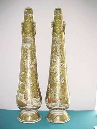 Monumental Satsuma Vases,  Meiji Period,  Museum Quality