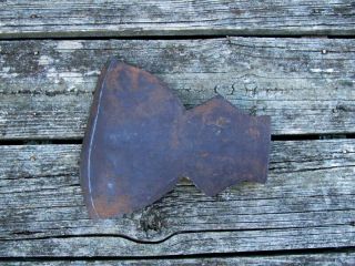 Lrg Vintage Antique Primitive Tool 5 - 1/2 Lbs Iron Broad Hewing Axe Head Only 9 "