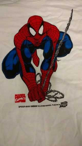 Vintage 1993 Spiderman Swinging T - Shirt,  Never Worn,  Comic Images Kid Lrg 14 - 16,