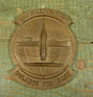 Vintage United States Navy Uss Holland As32 Submarine Brass Plaque