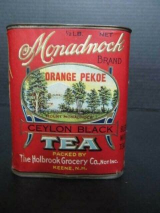 Antique Vintage Monadnock Tea Tin Orange Pekoe Ceylon Black