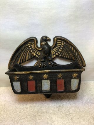 Vintage Wilton Wall Mount American Eagle/stars And Stripes Match Box Holder