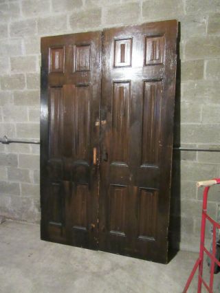 ANTIQUE DOUBLE ENTRANCE FRENCH DOORS 60 x 95 ARCHITECTURAL SALVAGE 3