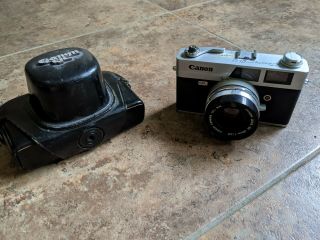Vintage Canon Canonet Ql25 35mm Rangefinder Camera Case & Lens 45mm 1:2.  5