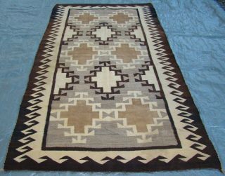 Antique Navajo Rug Large Native American All Natural Weaving 89x48
