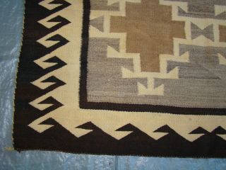 Antique Navajo Rug Large Native American All Natural Weaving 89X48 3
