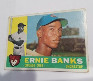 Vintage Mvp Cubs Ernie Banks Mlb Hof 1960 Baseball Card Ungraded