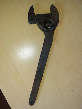 Heavy Duty Large Vintage Adjustable Spanner / Wrench No 5 13.  5 " 2.  5 " Jaws