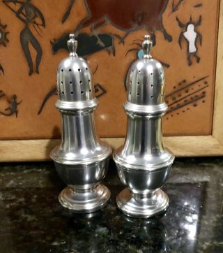 3 1/2 " Vintage Sterling Silver Shakers 816 By Ellmore Sterling Co.