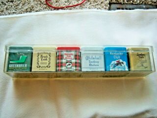 Vintage Kentucky Club Tobacco Tins Set Of 6 With Clear Plastic Cas