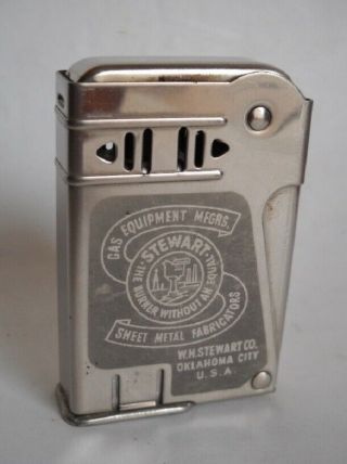 Vintage Solo Deluxe Lighter - W.  H.  Stewart Manufacturers,  Oklahoma City,  Okla.