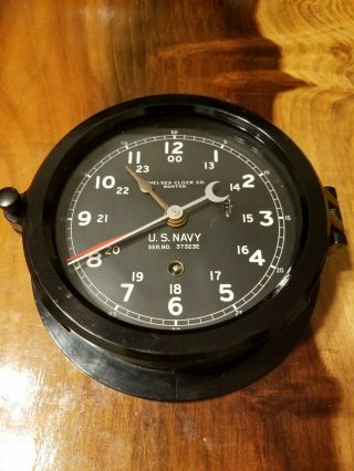 Vintage Ww2 Era Chelsea Clock Co.  U.  S.  Navy 6 " Dial Serial Number 37323e