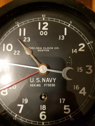 Vintage WW2 Era Chelsea Clock Co.  U.  S.  Navy 6 
