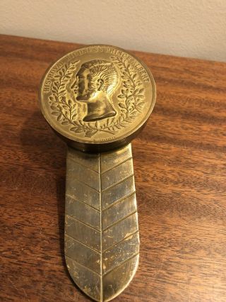 Antique Large His Royal Highness Prince Albert Brass 6” Snuff Box W/ Clip Rare