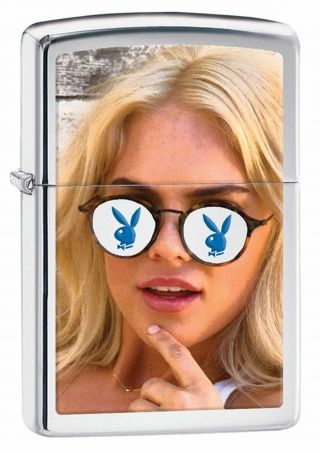 Zippo Windproof Lighter With Playboy Bunny Wearing Sunglasses,  29294,
