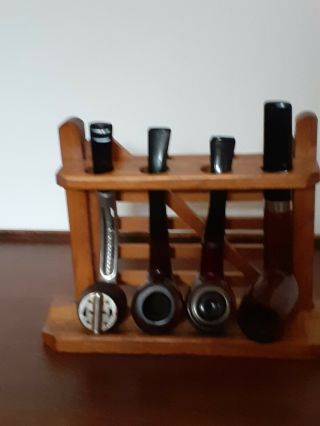 Joblot Vintage Smoking Pipes And Pipe Rack,  Falcon,  Cool Swett Etc.