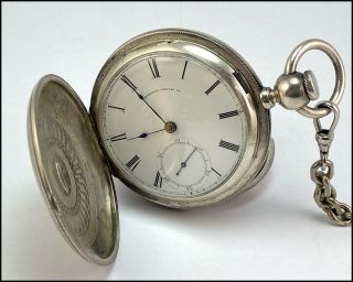 Rare Antique C 1867 Waltham P.  S.  Bartlett Model 1857 18s 11j Pocket Watch Hunter