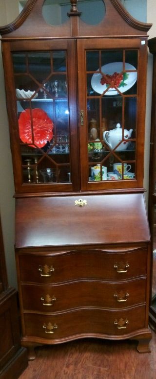 Jasper Cabinet Traditional Chippendale Style 32 " Secretary W.  Display Hutch -.