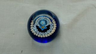 Vintage Caithness Art Glass Forget Me Not Paperweight Scotland M40606 Blue