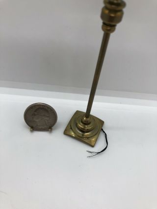 Dollhouse Miniature Vintage Standing Brass Electric Floor Lamp 2