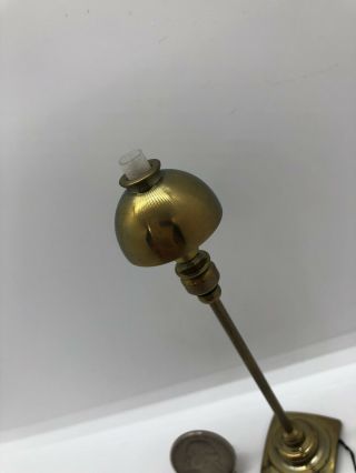 Dollhouse Miniature Vintage Standing Brass Electric Floor Lamp 3