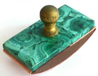 Rare Antique 19th Century Malachite / Ormolu Desk Blotter – Russian?