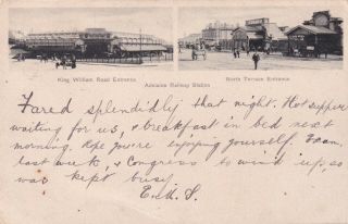 Vintage Postcard The Adelaide Railway Station South Australia 1900s