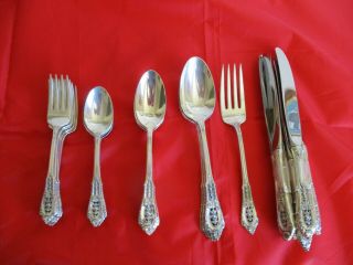 36 Pc Wallace Rose Point Sterling Silver Flatware 8 No Monogram Exquisite