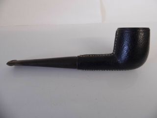 A Vintage Block Meerschaum Leather Covered Smoking Pipe