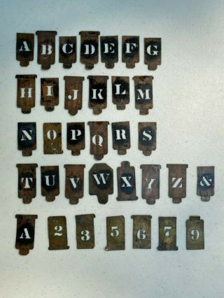 Vintage Brass Stencils Numbers And Letters Alphabet