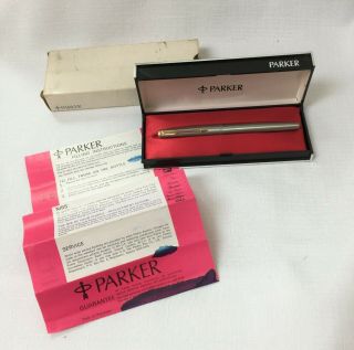 Vintage Parker 61 Fountain Pen With Box And Instructions