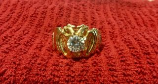 Antique 14k Gold Masonic Double Eagle Ring 32nd Degree 12.  75 Grams