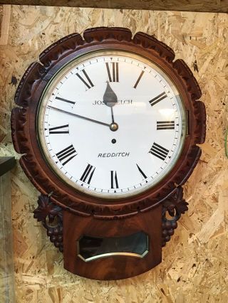 Joseph Welsh Redditch Single Fusee Carved Wall Clock