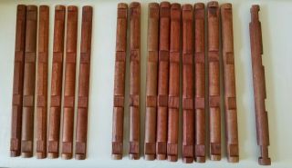 Vintage 15 Wood Lincoln Logs 4 - Notch 10 1/2 " 6 Flat