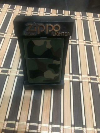 Old Stock Zippo Lighter Military Camouflage Rare