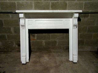 Antique Carved Oak Fireplace Mantel 57 X 48 Architectural Salvage