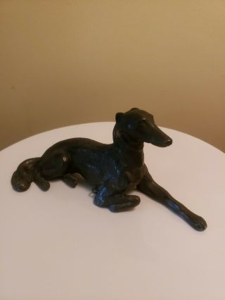 Vintage Cast Metal Borzoi Russian Wolfhound Figure Made In Japan