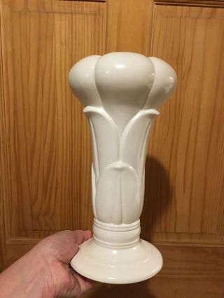 Vintage Hull Usa Art Pottery Tulip Vase 162 White 11 1/2 " Tall