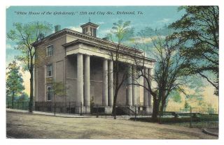 Richmond Va " White House Of The Confederacy " 12th & Clay Vintage Postcard