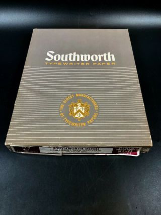 Vintage Box Of Southworth Paper Parchment Deed Onionskin 100 Cotton Fiber 9sc