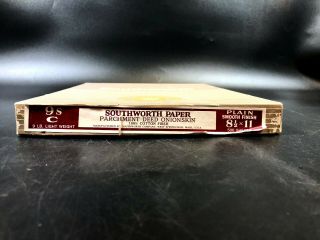Vintage Box of Southworth Paper Parchment Deed Onionskin 100 Cotton Fiber 9SC 3
