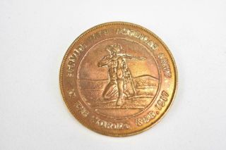 Vintage World War 1 Good Luck Token Medal Service With American Army