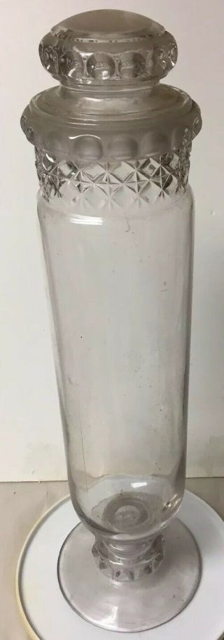 Antique Dakota Cylinder Apothecary General Store Glass 23 " Counter Display Jar